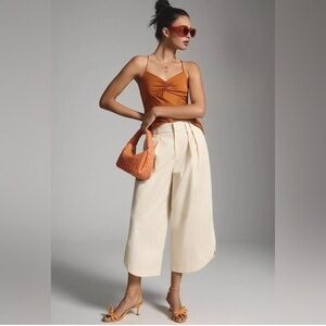 NWT Anthropologie x mare mare curved hem chino pants in light sand size XS